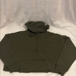 Time and Tru Olive Quilted Hoodie